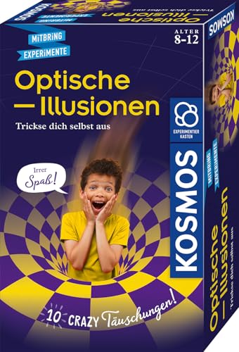 KOSMOS 658335 Optische Illusionen – Experimentierkasten mit verblüffenden Täuschungen & Hologramm, 10 Experimente, Basteln & Staunen, fördert Konzentration & räumliches Denken, für Kinder ab 8 Jahren