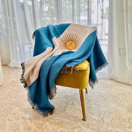 CEIBO House Argentina Flag Design Woven Throw Blanket: Versatile,...