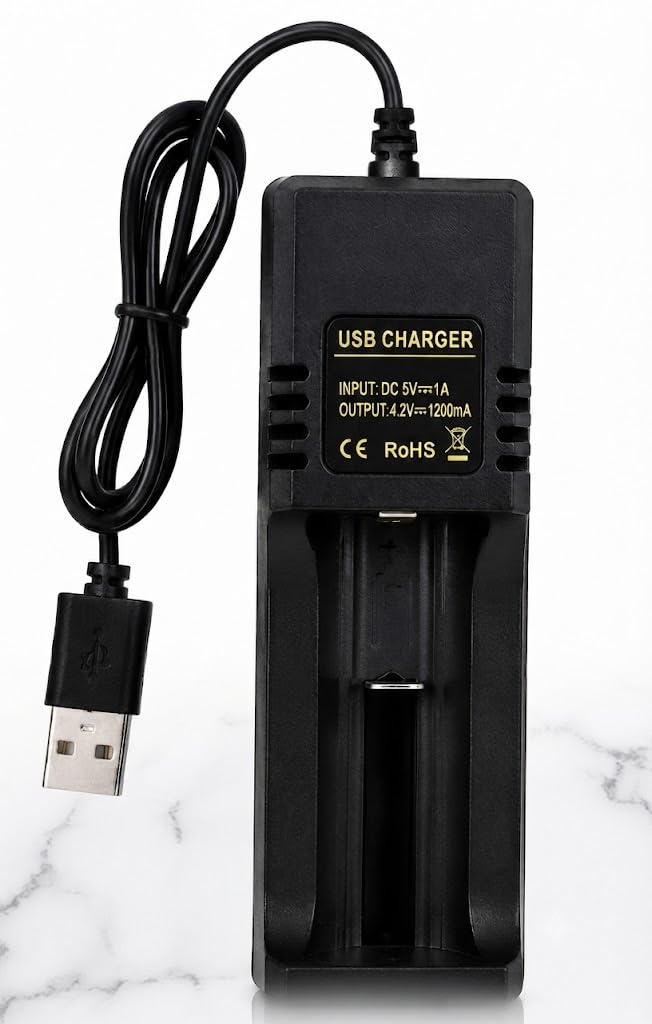 Made for USB Single Slot Li-Ion Battery Charger 5V Input 4.2V Output LED Indicator, Compatible with Cylindrical Batteries (1 Pcs)-image-47