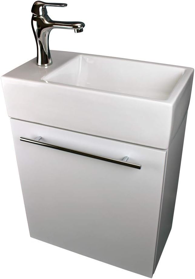 Dandi 17 3/4" Wall Mounted Vanity Bathroom Sink White Combo