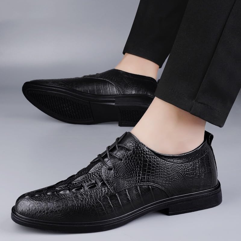 Men's Classic Dress Oxford Formal Lace Up Leather Shoes Business Casual Low Top Anti Slip Loafers3
