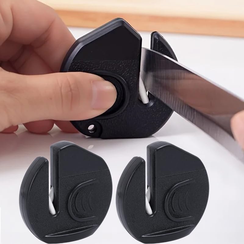 Home Portable Mini Sharpener Black Small Quickly Easily Fruit Knife Sharpener Kitchen Camping Polish Tools 5 5 5cm