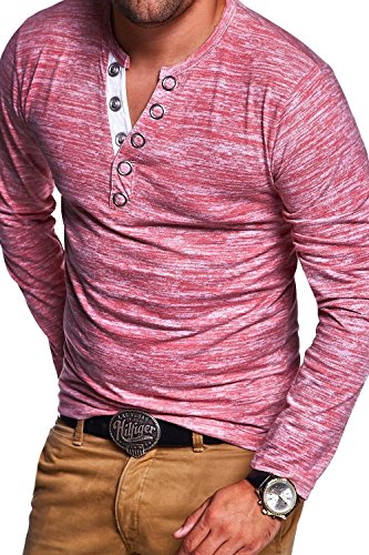 MT Styles Bottoni T-Shirt Maglia a Manica Lunga
