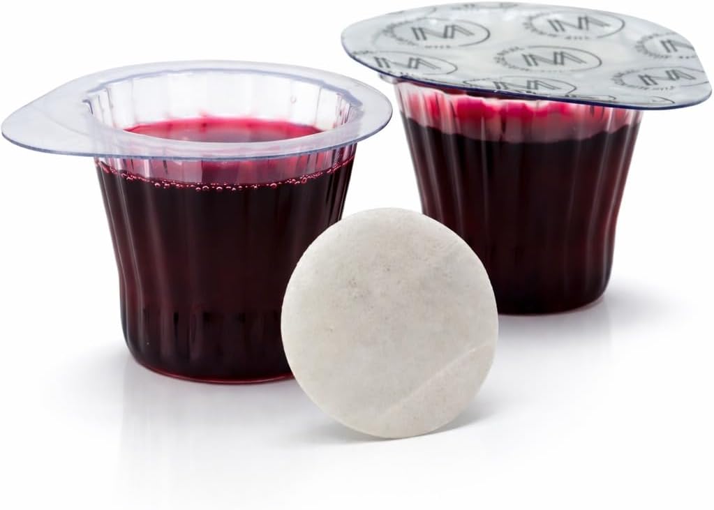 The Miracle Meal Pre-filled Communion Cups and Wafer Set - Box of 500 - with 100% Trusted Concord Grape Juice & Wafer-Made in USA - Prepacked Holy Communion Bread and Juice