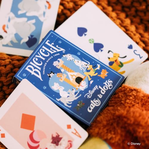 Bicycle Disney Cats and Dogs Playing Cards Lady Tramp Chesire 1 Deck | Disney dogs in black suits cats in red, Ensemble card back with Dalmatians Lady and Tramp and Cheshire Cat - image 5