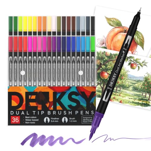 Watercolor Markers Set &ndash; 36 Dual Tip Pens