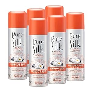 Pure Silk Sensitive Skin Spa Therapy Shave Cream for Women, 7.25 Oz, Pack of 6