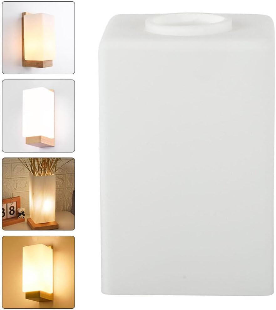 Frosted Glass Lamp Shade Square 6 Inch Replacement Cover for Table Lamp Wall Light Pendant Ceiling Fan