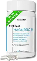 Magnésio 5x1 (Magnésio Ascorbato, Bisglicinato, Malato, Óxido e Taurato) 500mg 60 Cápsulas