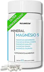 Magnésio 5x1 (Magnésio Ascorbato, Bisglicinato, Malato, Óxido e Taurato) 500mg 60 Cápsulas