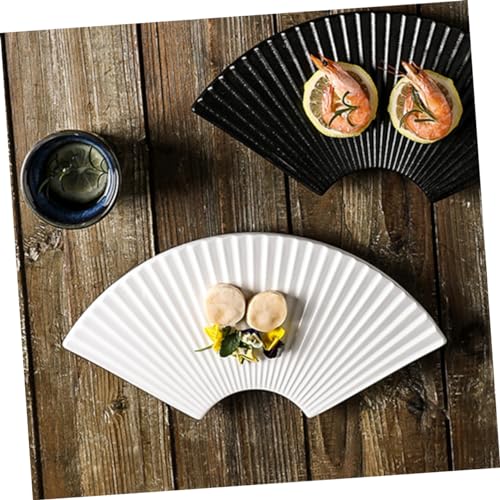 Plato cerámico japonés para sushi estilo abanico miniatura 4