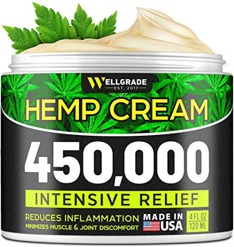 Wellgrade Pain Relief Hemp Cream - 450,000 - Made in USA - Anti-Inflammatory