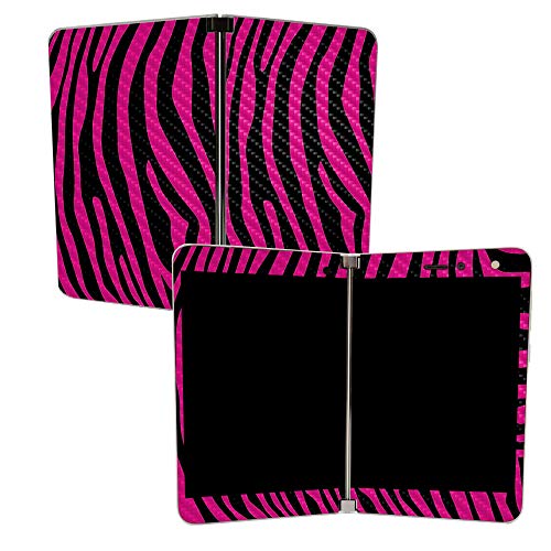 Image of MightySkins Carbon Fiber Skin for Microsoft Surface Duo - Pink Zebra | Protective, Durable Textured Carbon Fiber Finish | Easy to Apply, Remove, and Change Styles | Made in The USA