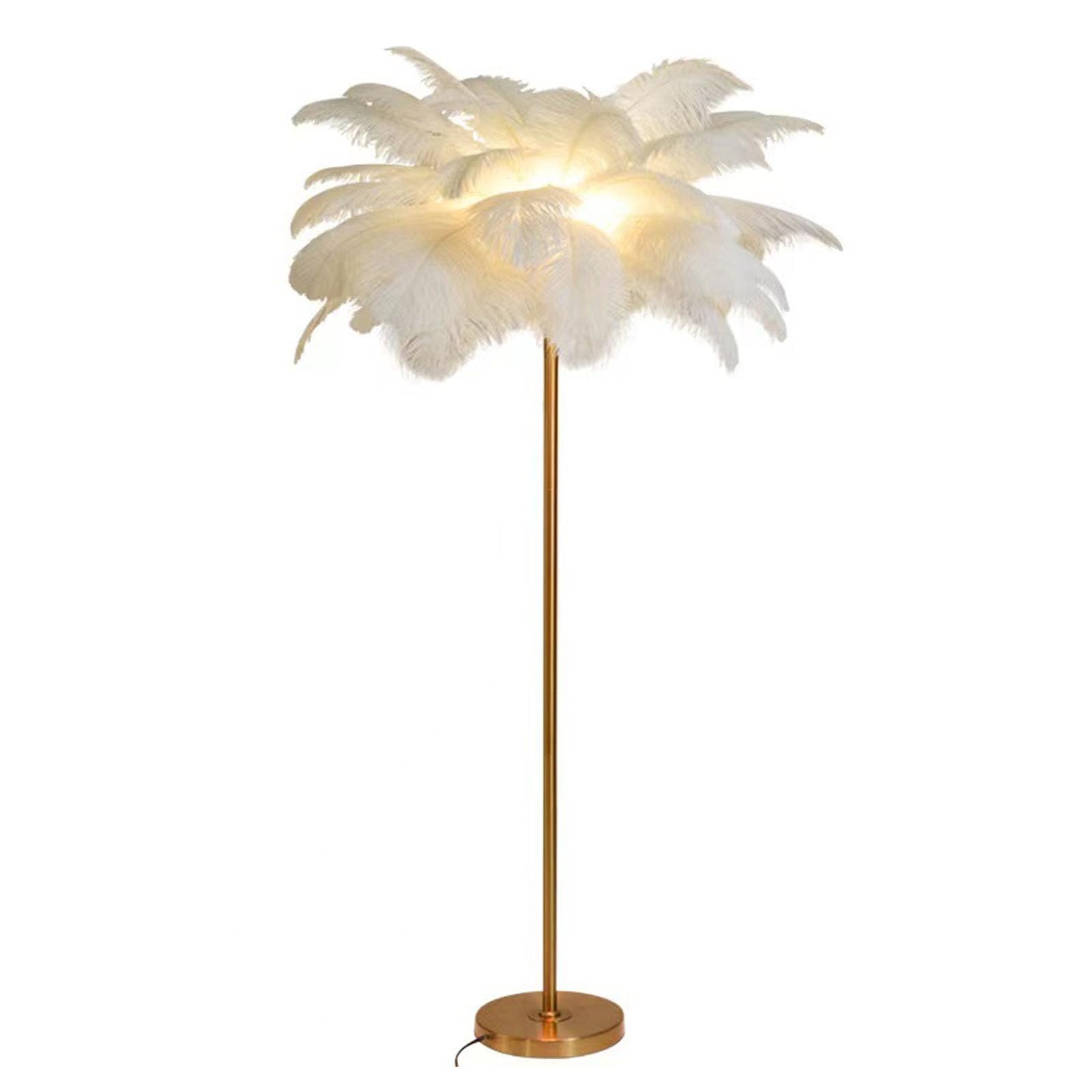 BNZCZY Feather Floor Lamp,led Floor Lamps for Living Room,Simple Decorative Lighting Fixtures,Three Color Adjustable,for Living Rooms, Study Rooms, Bedrooms,and Offices(Color:white)