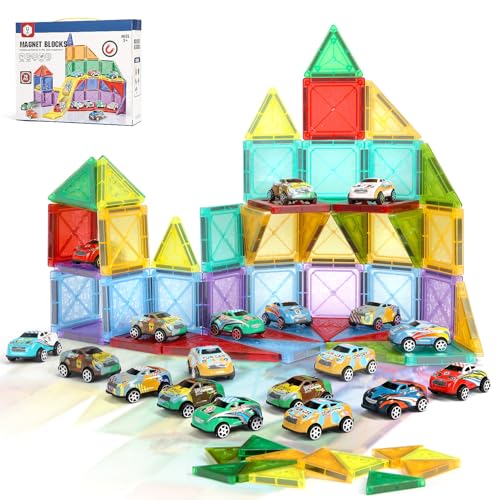 Lubardy Blocos Magnéticos de Construção 78 PCS Brinquedo Stem Educativo Montessori para Meninos e Meninas de 2 e 3 Anos Infantil Brinquedos para Crianças 2 Anos Brinquedos para Crianças 3 Anos