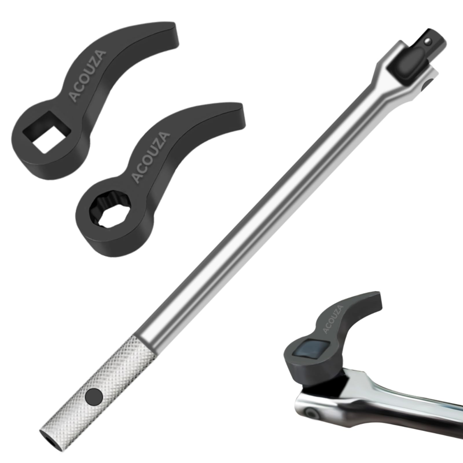 Lower Control Arm Tool KTTOOL 3 Pcs Pry Bar Wrench Adaptor Head Set, Crowbar Adapter Head Tool, Half Shaft Removal Car Capri Tools