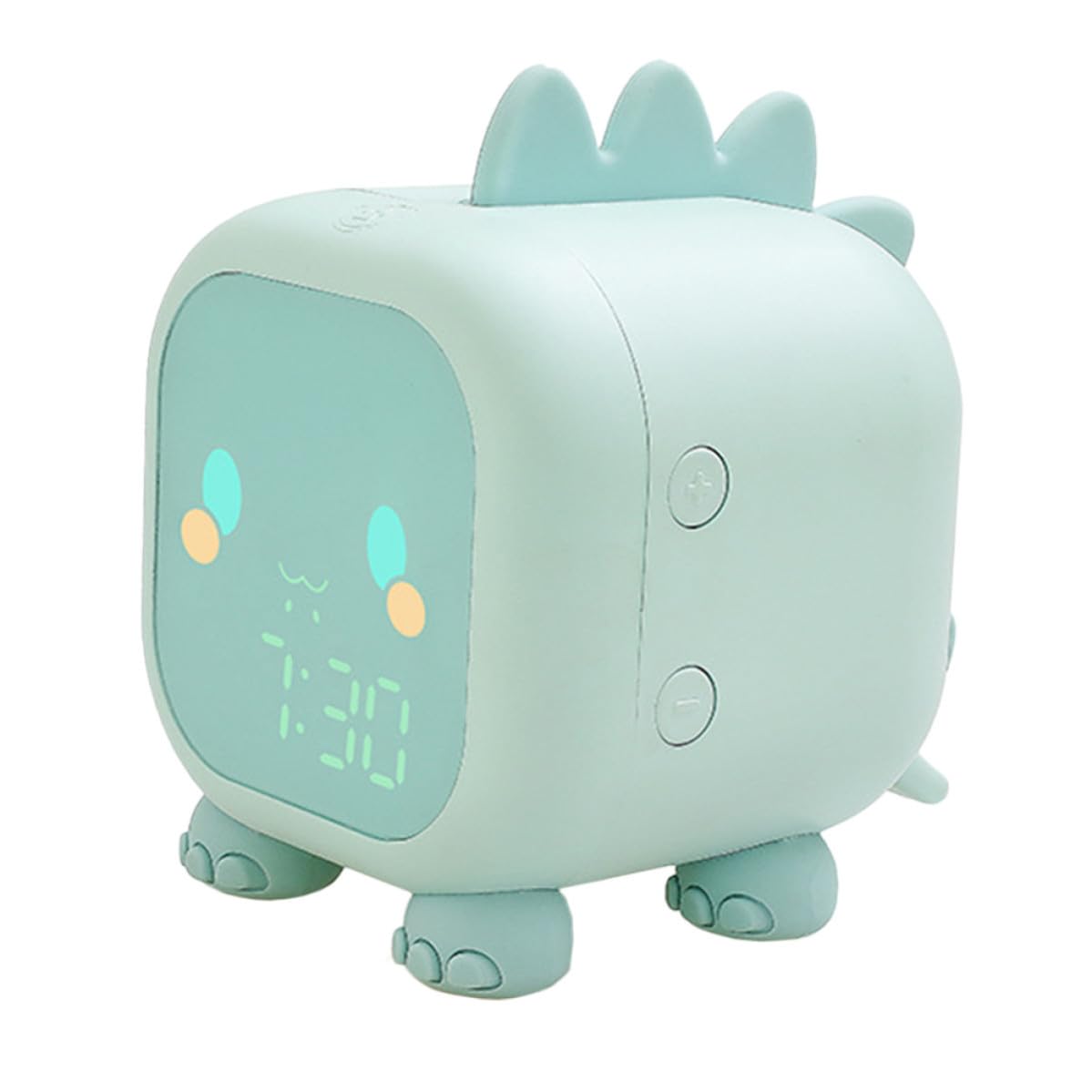 Mipcase Reloj Despertador Inteligente Diseño Animal de Plástico Verde, Función de Repetición y Silencio, Adecuado para Mesa de Noche Infantil