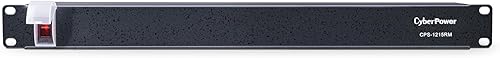 Montaje del rack PDU Cyberpower Cps-1220 Rms, conector múltiple, 12 salida 20 A, 2400 VA, 1800 julios 15 A Negro
