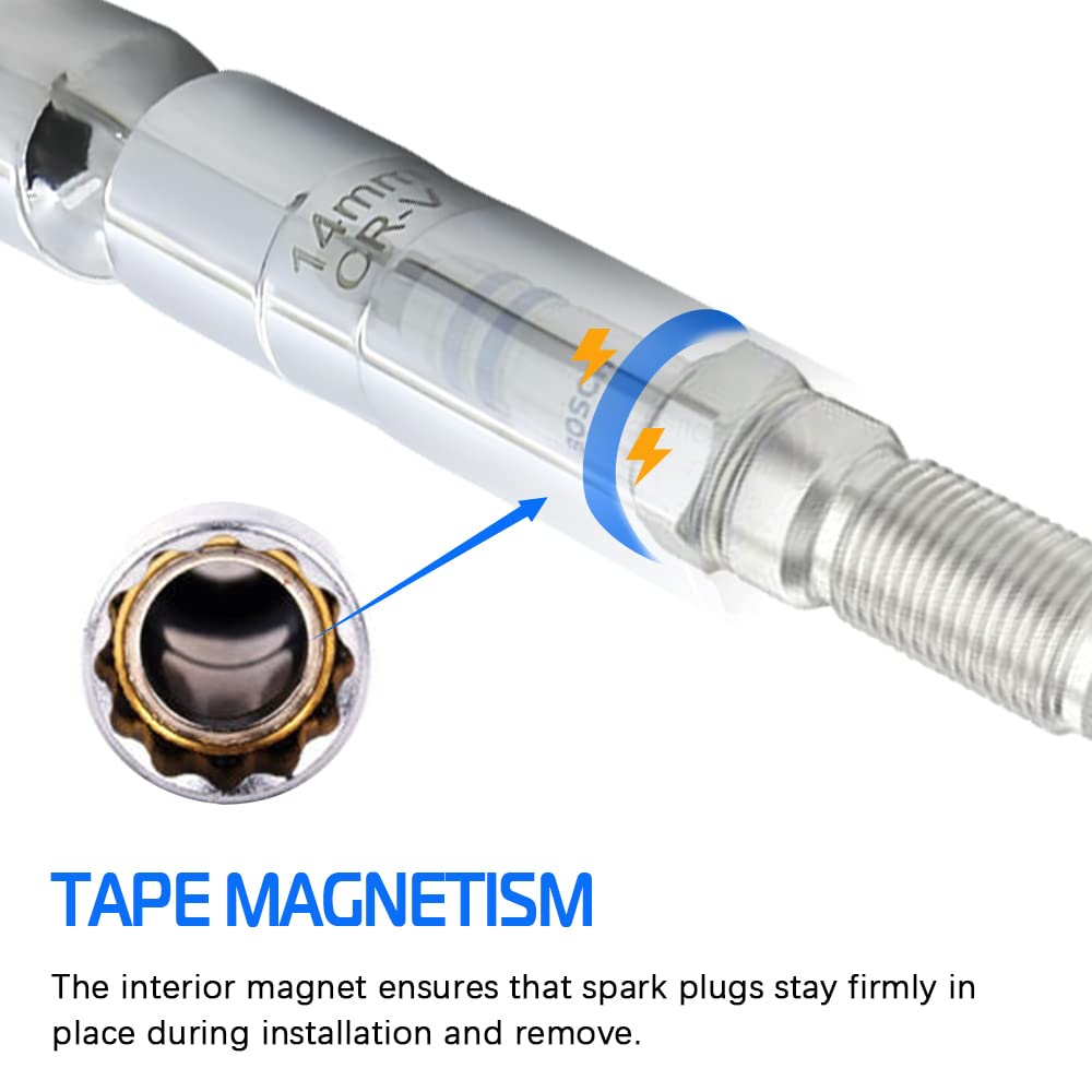 Spurtar 14mm Spark Plug Socket 12-Point Thin Wall, Build-in Spring - Foto 14