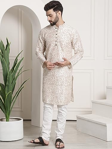 Image of Sojanya (Since 1958 Men'S Silk Blend Kurta Pyjama & Nehru Jacket Combo