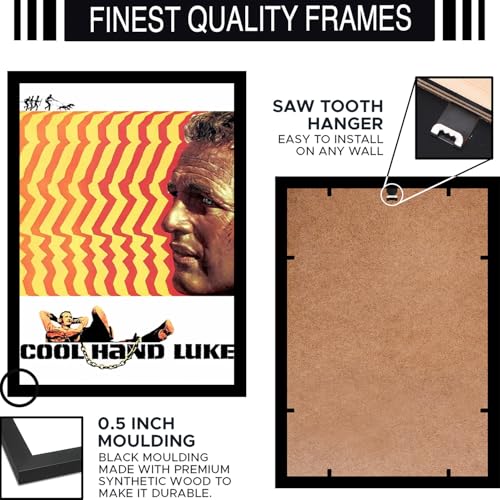 Image of BLINKART Cool Hand Luke (1967) Movie Poster Frame 8x12 Inch | Premium 300 GSM Paper Wall Print | Vintage Film Artwork for Home, Bedroom, Living Room, Office | Framed Photo Decor