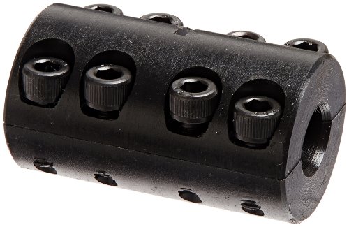 Climax Part 2ISCC-037-025 Mild Steel, Black Oxide Plating Clamping Coupling, 3/8 inch X 1/4 inch bore, 7/8 inch OD, 1 3/8 inch Length, 6-32 x 3/8 Clamp Screw