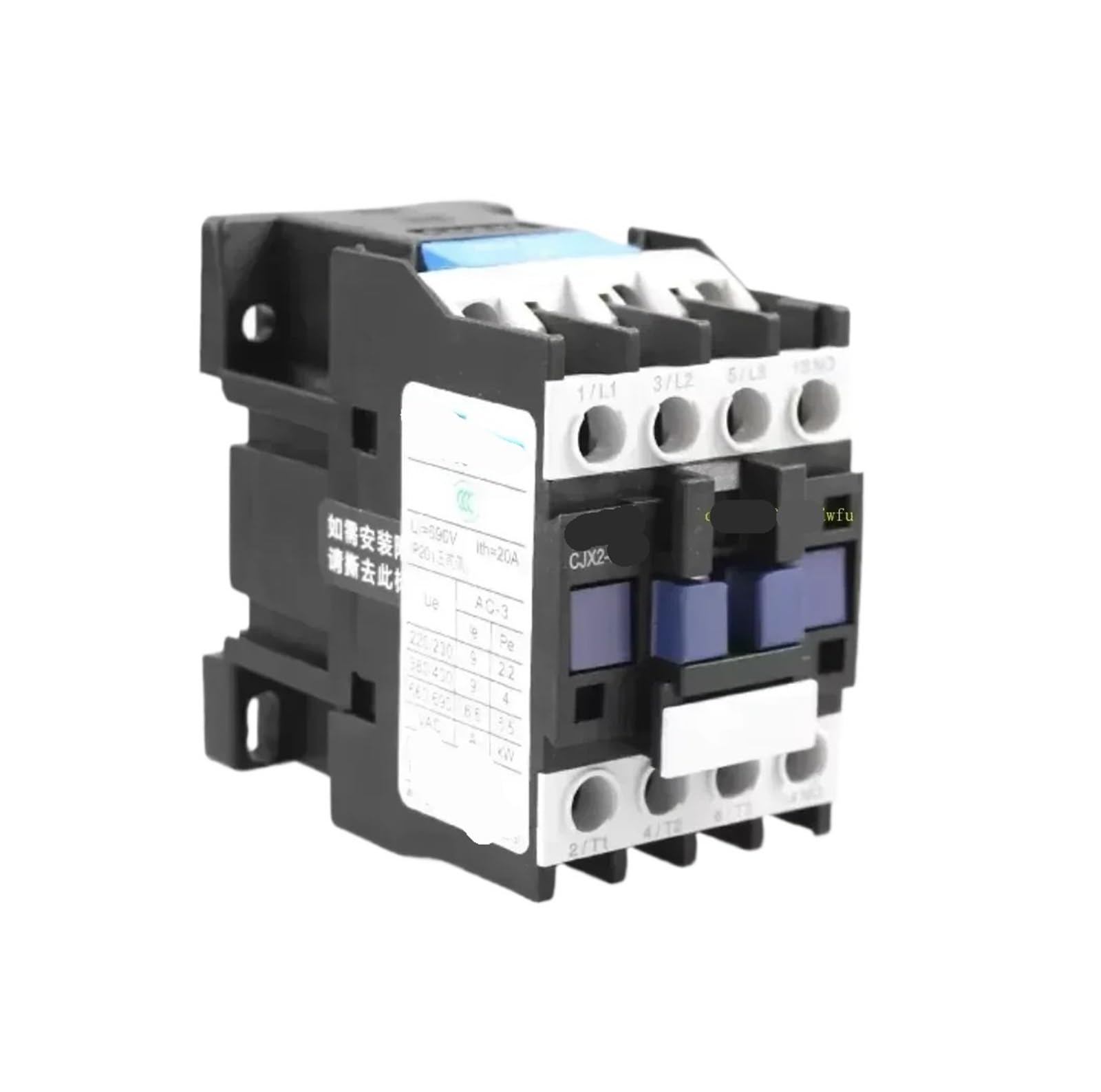 HUUOQIWY CJX2 LC1 AC contactor Three-Phase Coil Voltage 380V 220V 110V 36V 24V Rail 1NO 1NC LC1D 9A 12A(Cjx2-0910,380V)
