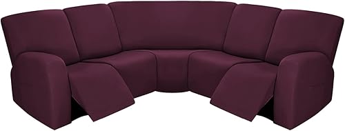 Miniatura 21 de PureFit Fundas para sofá modular de 7 piezas, fundas de sofá reclinable seccional extra grandes para sofás reclinables en forma de L, fundas de sofá
