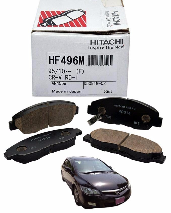 Hitachi Made in Japan HF496 Premium Front Brake Pads for Honda Civic 2015 – High Performance, Durability, and Smooth Braking