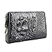 Produktbild EEKUY Alligator Passwort Clutch, Männer Krokodil-Leder-Handtasche Bankett Beiläufige Mappen-Geldbeutel Mit 22 Kartensteckplätzen Bargeld Telefon Cigarette Organizer 8,66 × 2,36 × 5,5 Zoll