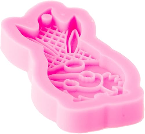 Miniatura 3 de Brillante brillante conejo de Pascua y zanahoria forma llavero molde de silicona decoración molde de arcilla polimérica DIY collar hecho a mano