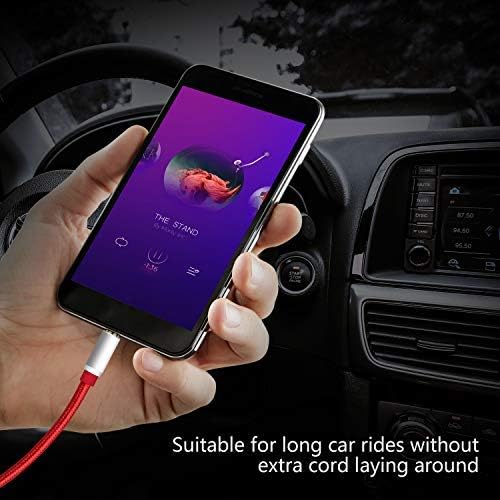 Miniatura 5 de Cable auxiliar de 10 pies, cable de audio de 0.138 in de nailon trenzado, cable auxiliar de 0.138 in macho a macho, cable de audio estéreo