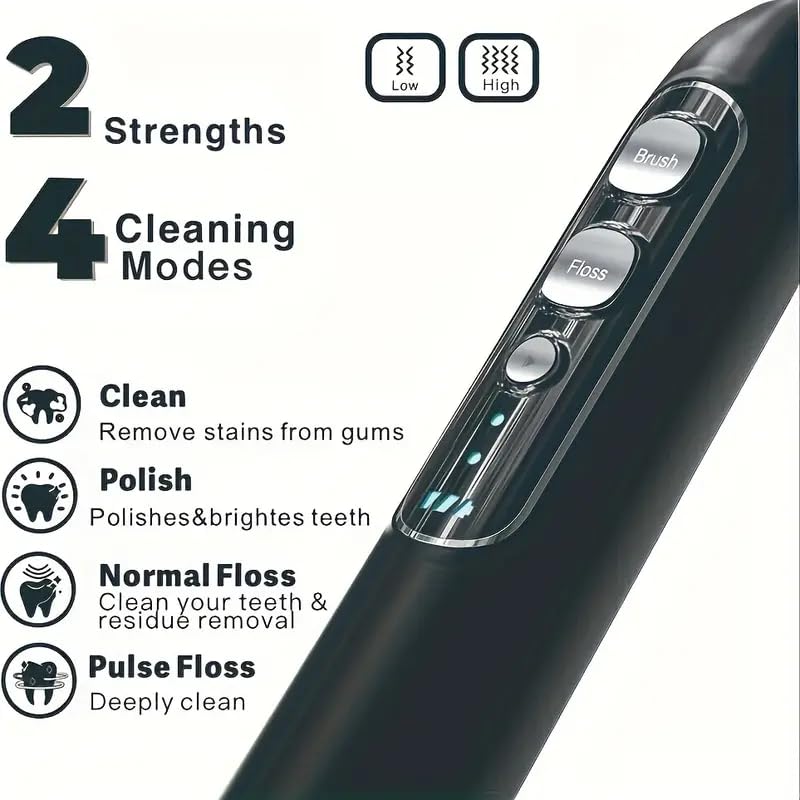 Spazzolino elettrico con idropulsore, professionale, 2 in 1, cordless Advanced Water Dental Flosser, portatile, per viaggi e casa