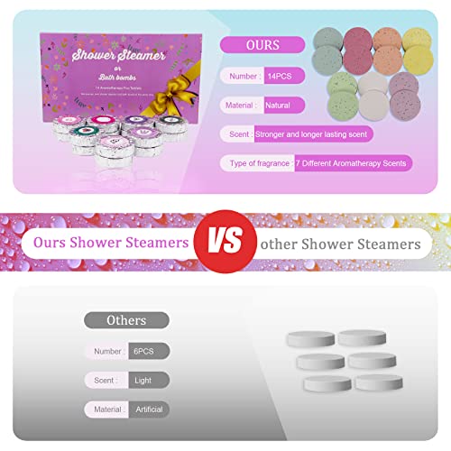 PickMora 14PCS Shower Steamers Aromatherapy with 7 Scents, Bath Bombs with Essential Oils for Relaxation, Shower Bombs Shower Tablets Gift Sets for Women and Men in Mother's Day, Anniversaries - Image 6