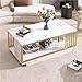 Modern White Gold Coffee Table for Living Room, 39.4