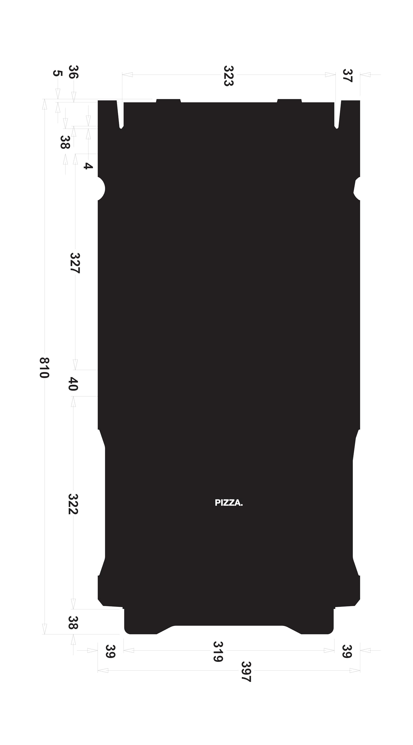 Pizzakarton - Pizzaboxen - Pizzaschachtel - schwarz - 100 Stück - 32x32x4 - edel - "Der Schwarze"