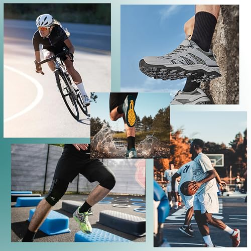 MAGIARTE Mens Athletic Compression Cotton Crew Socks Non Slip Design Multi Sports Socks for Men 5 Pairs4