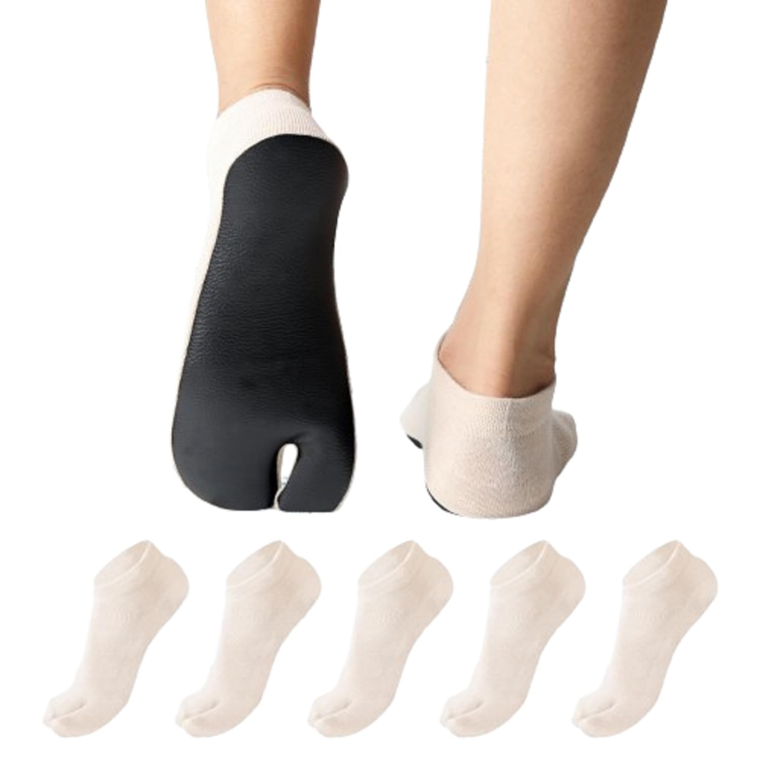 Women PVC Waterproof Toe Cotton Socks (Pack of 5) with Waterproof Bottom Footcover Socks for Women Free Size Provide Durable, Soft & Ultimate Comfort-image-15