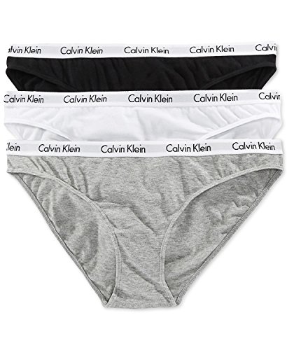 Calvin Klein Carousel Bikini 3-Pack, L, White / Grey / Black