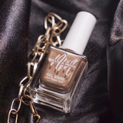 Image of Nails & More Metallic Gold Nail Polish, Argan Oil-Infused Gel Shine, Rich Metallic Gold Nails, High-Shine Finish | 10ml