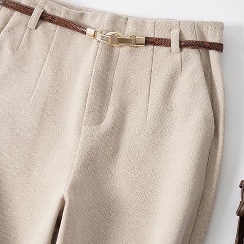 Straight Pants Casual Pants high-Waisted Loose Wide-Legged Pants Female Tweed3