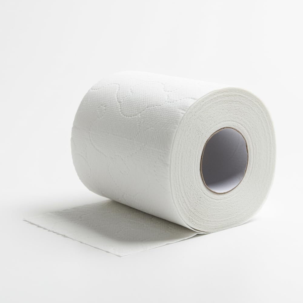 Toilettenpapier 3-lagig – 64 Rollen Großpack, 150 Blatt je Rolle, extra weich, reißfest & saugstark, weißes Zellstoff, WC, Klopapier für Haushalt & Gewerbe