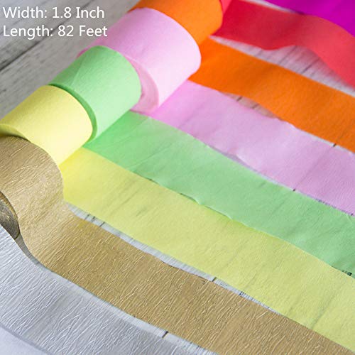 Crepe Paper Streamer,Party Supplies, 10 Rolls Crepe Paper Streamers for Wedding Ceremony Various Large Festivals Halloween Christmas Decoration - Item Size: 1.8 Inch × 82 Feet (White, 82 Feet)