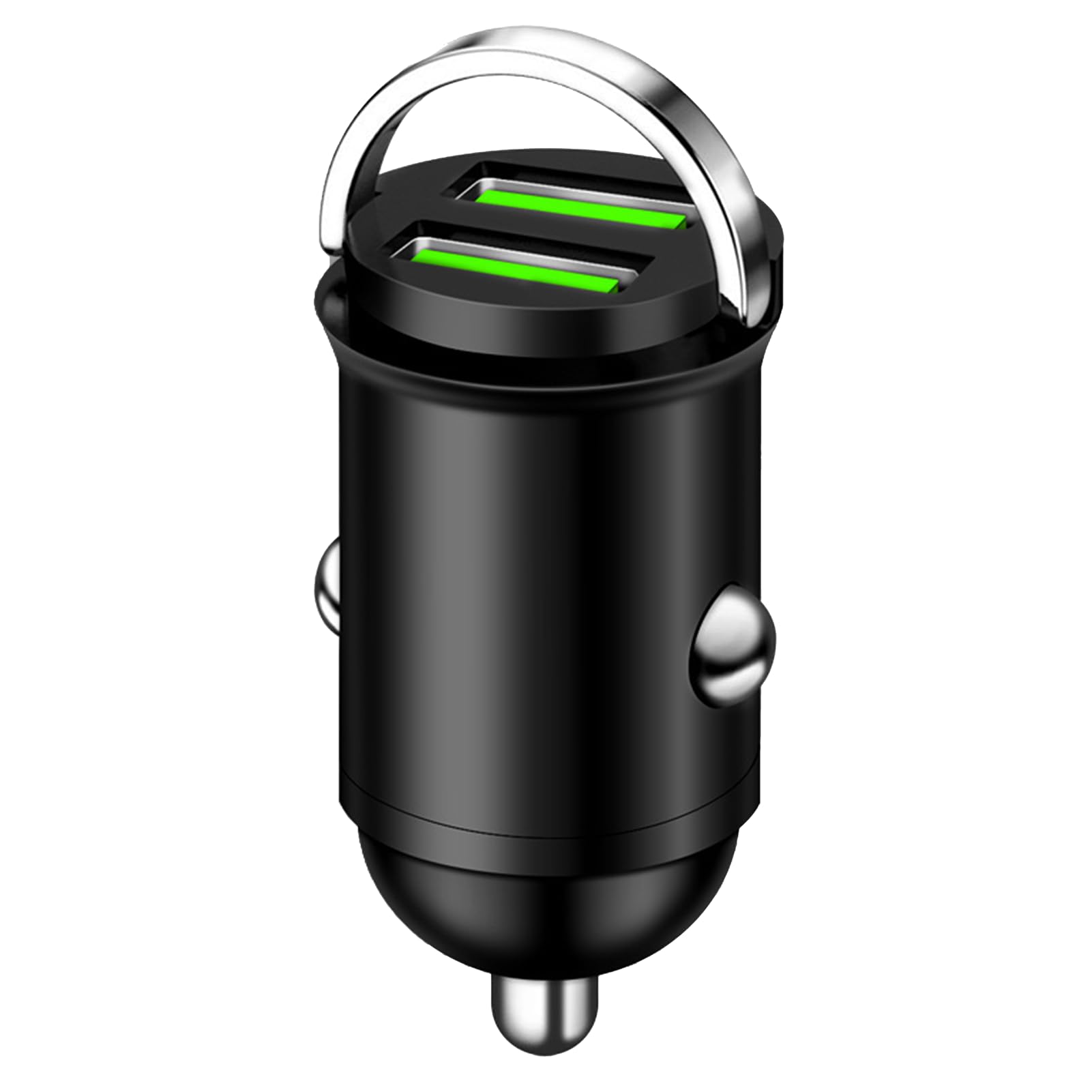 Adattatore Accendisigari USB 100W, Caricatore Auto con Doppia Porta QC3.0, per iPhone, Samsung, Xiaomi, Android (Leghe di Alluminio, 42x23mm)