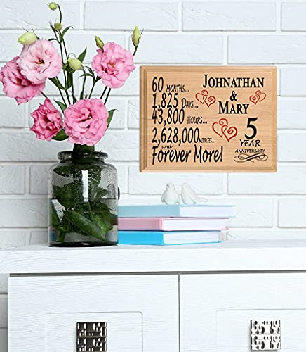 5 Year Anniversary Sign Personalized Wood Wooden 5Th Gift For Her For Him For Couple #TOP4