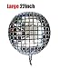 22 Inch 4D Large Round Aluminum Foil Balloons Self-sealing Disco Fever Mirror Metallic Hangable for Party Birthday Party Wedding Baby Shower Marriage Decor Supplies 5 Count Square