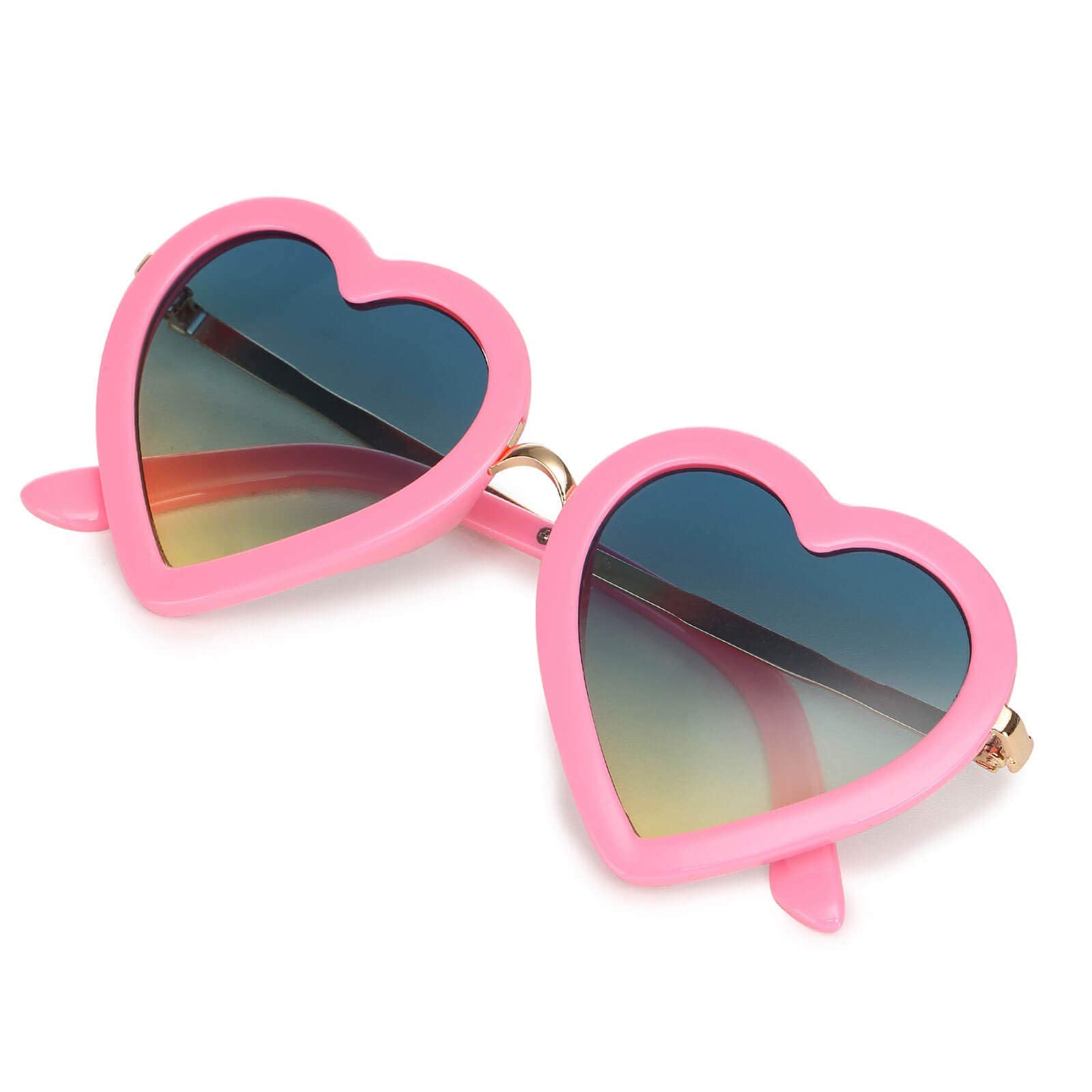 Mibasies Kids Polarized Heart Shaped Sunglasses for Toddler Girls Age 3-10