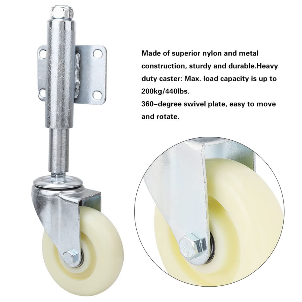 Eurobuy 4in Schwere Federbelastete Lenkrolle Nylon Tor Rad 440Lbs Tragfähigkeit