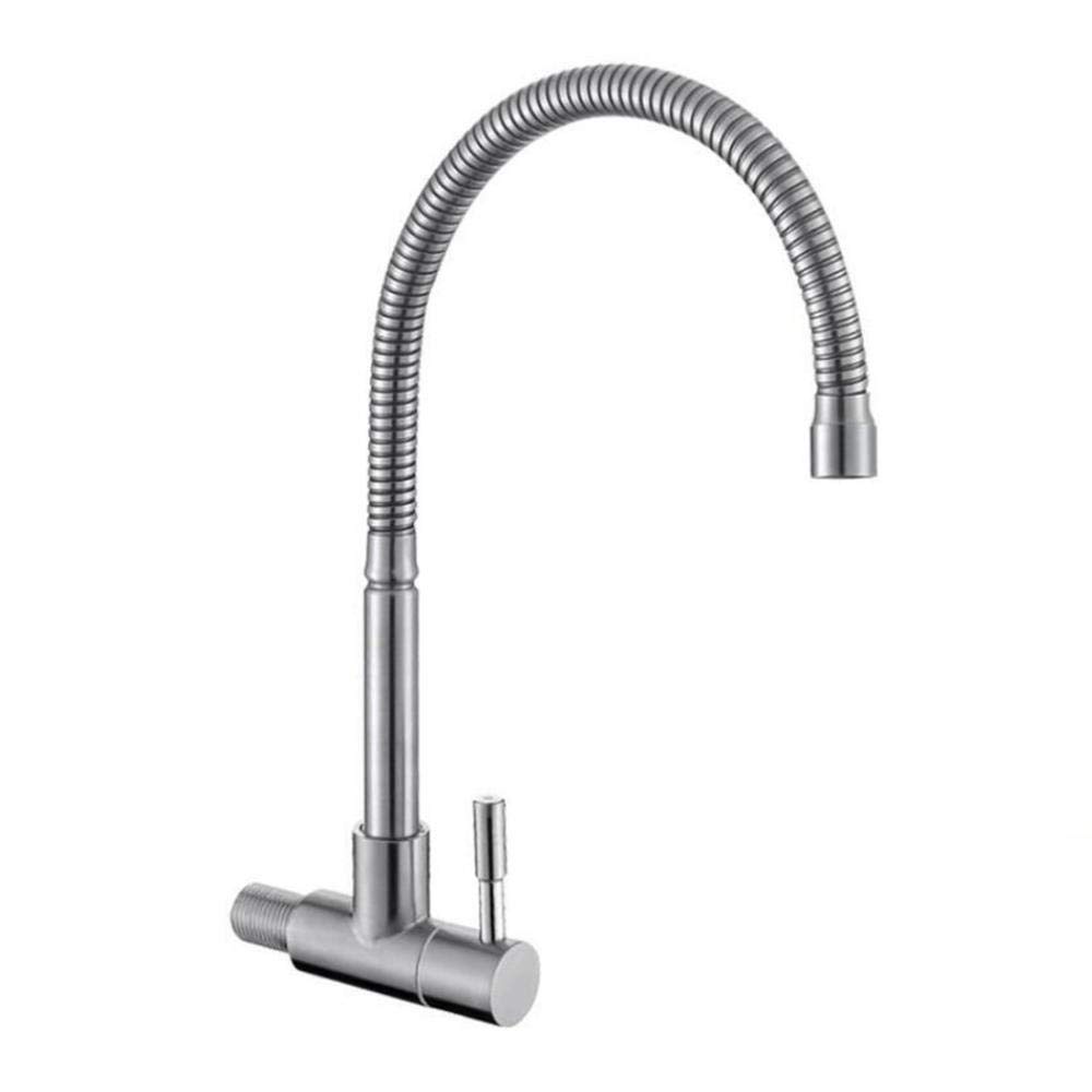 FCXWEVR WallMounted 304 Stainless Steel Single Cold Faucet for Kitchen Sink Balcony Laundry PoolDurable and Stylish Plumbing Solution