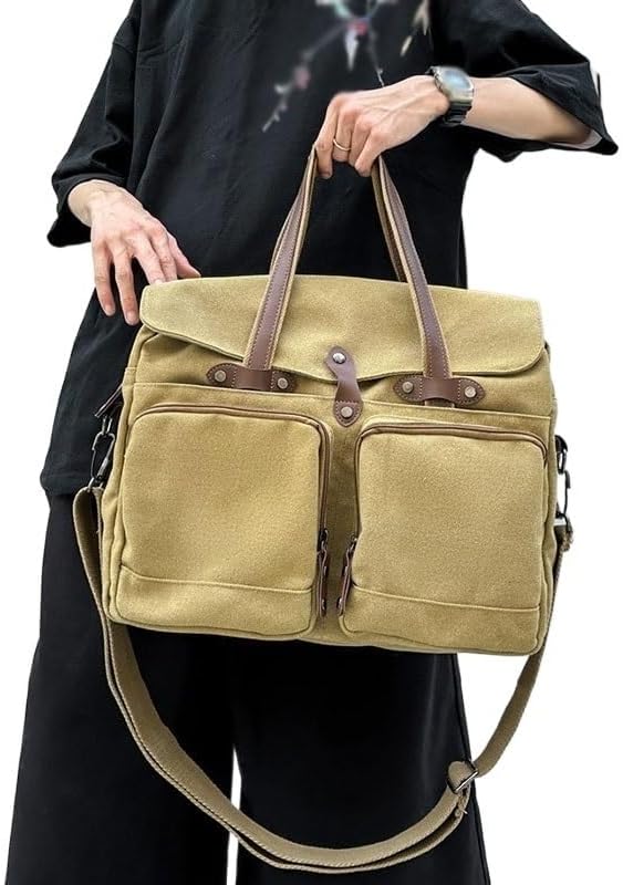 Large-capacity Canvas Handbag Outdoor Travel Multi-layered Messenger Bag A Single-shoulder in School